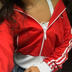 Vintage Adidas red zip up